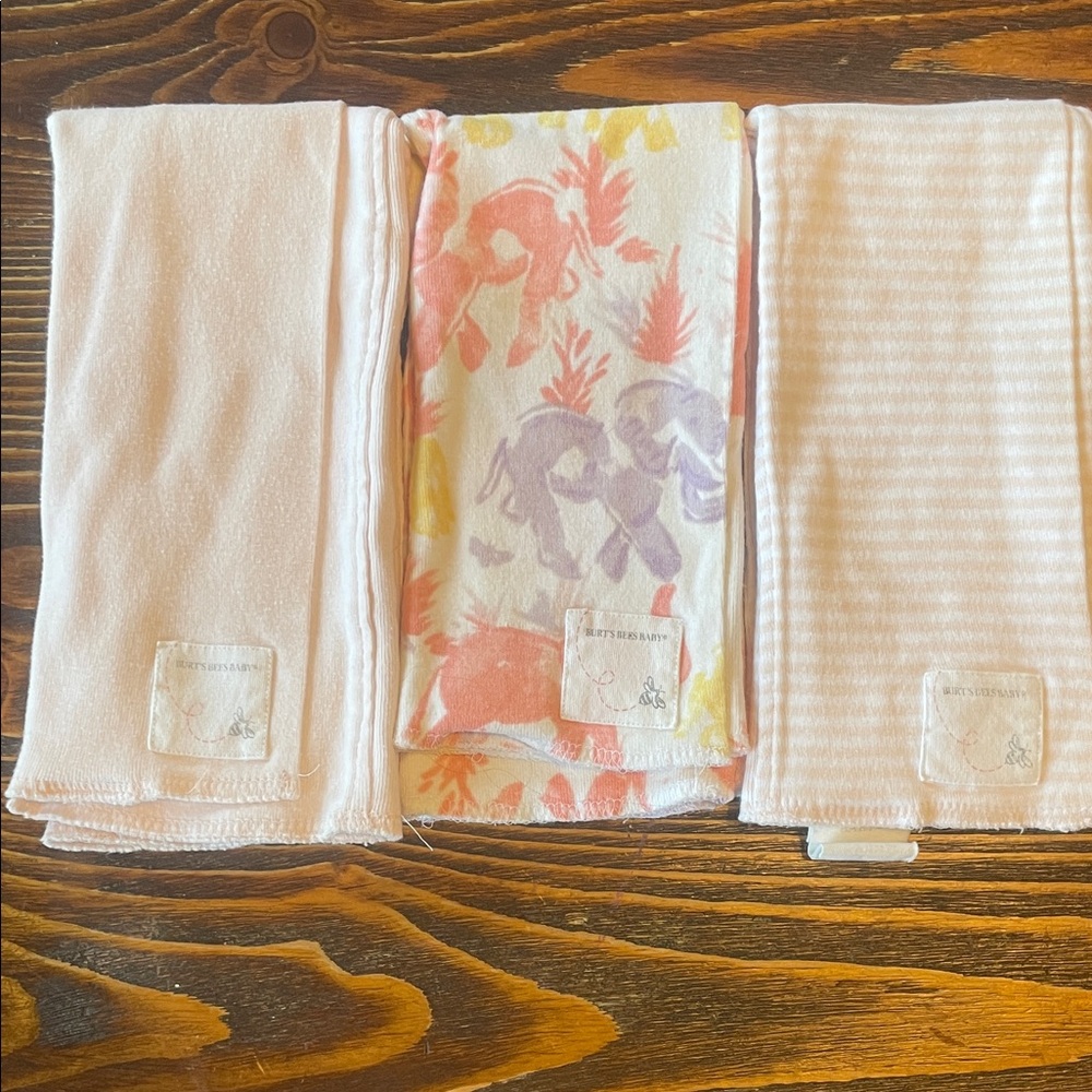 Burt's Bees Baby Burp Cloths - Pink and Multicolor